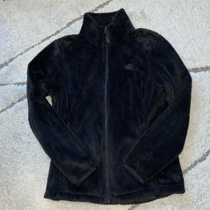 Women’s The North Face, black fuzzy jacket M